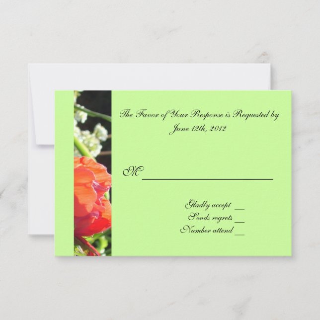 Tarjeta de aceptación del boda RSVP (Anverso)