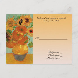 Tarjeta de aceptación del boda RSVP, girasoles van
