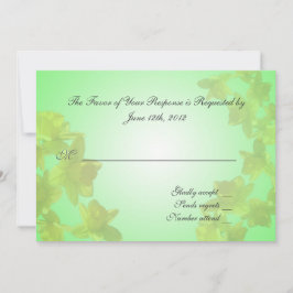 tarjeta de aceptación del boda, tulipanes amarillo