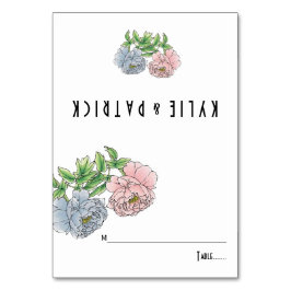 Tarjeta de acompañamiento boda con flores azules c