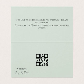 Tarjeta de acompañamiento de boda en verde salvia