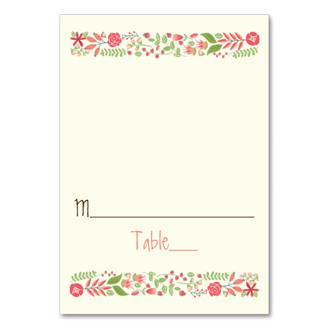 Tarjeta de acompañamiento de boda floral de meloco (Anverso)