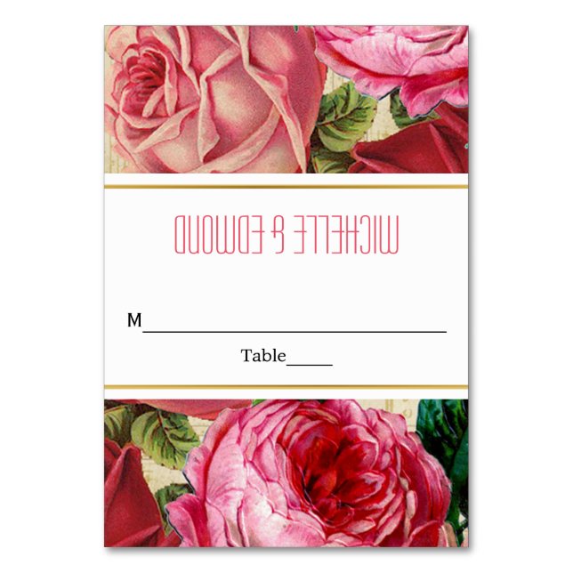 Tarjeta de acompañamiento de boda floral rosa rosa (Anverso)