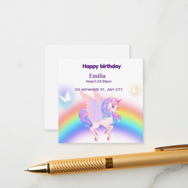 Tarjeta de acompañamiento de invitación de cumplea (Anverso/Reverso In Situ)