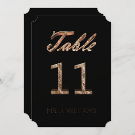 Tarjeta de acompañante elegante de oro negro númer