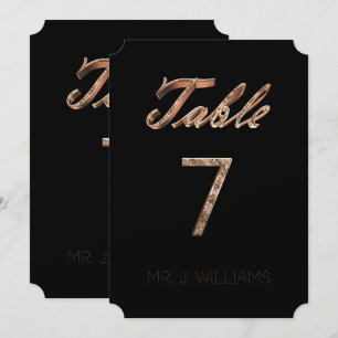 Tarjeta de acompañante elegante de oro negro númer