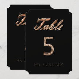 Tarjeta de acompañante elegante de oro negro númer