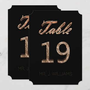 Tarjeta de acompañante elegante de oro negro númer