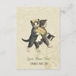Tarjeta de acompañante para boda de gatos elegante
