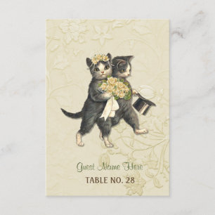 Tarjeta de acompañante para boda de gatos elegante
