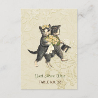 Tarjeta de acompañante para boda de gatos elegante