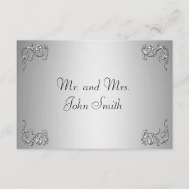 Tarjeta de acompañante - remolino de plata