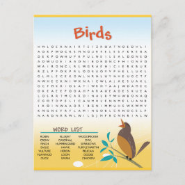 Tarjeta de actividad de búsqueda de palabras de av