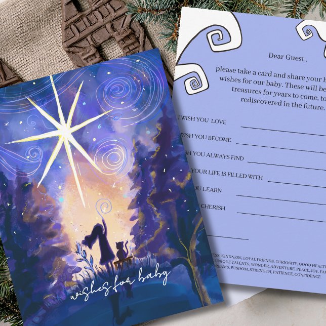 Tarjeta de actividad de deseos estrellados para be (Village Starry Night Wishes for Baby Activity Card)
