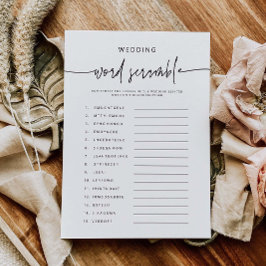 Tarjeta de actividad de ducha de novia Juego de Wo