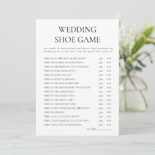 Tarjeta de actividad de juego de zapatos Boda mode