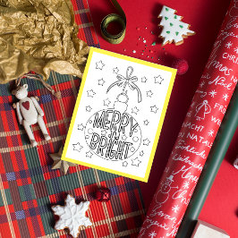 Tarjeta de actividad de Navidades merry y luminoso