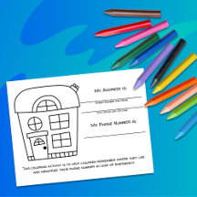 Tarjeta de actividad para niños sobre información