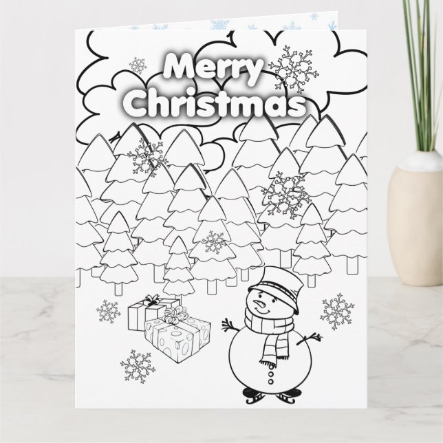 Tarjeta de actividad y coloración para Navidades d (Anverso)