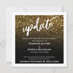 Tarjeta de actualización de boda pospuesta con bri