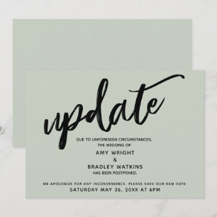 Tarjeta de Actualización de Boda Pospuesta con Let