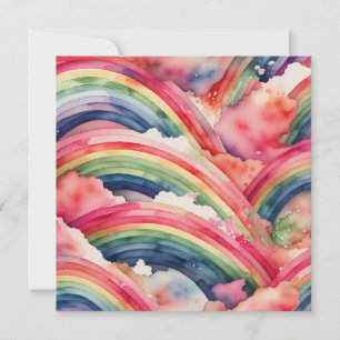 tarjeta de acuarela arco iris