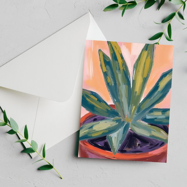 Tarjeta de Acuarela Botánica Moderna de Planta de  (Subido por el creador)