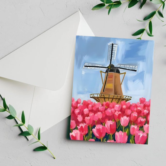 Tarjeta de Acuarela de Campo de Flores de Tulipán  (Subido por el creador)