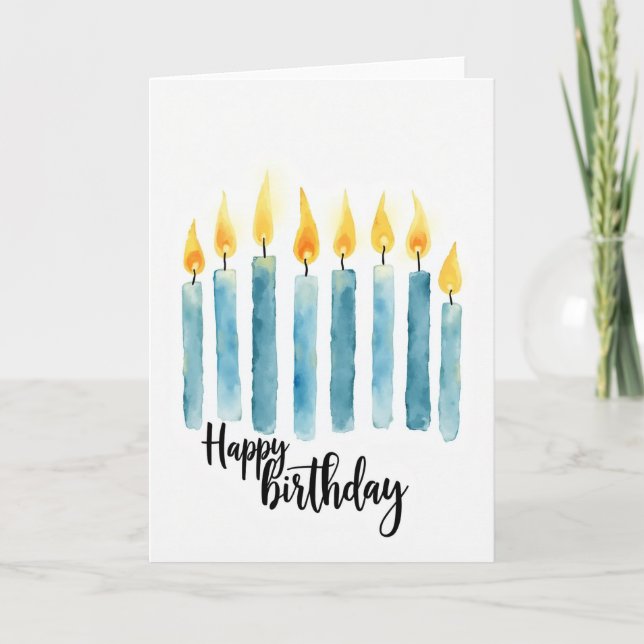 Tarjeta de Acuarela de Deseos de Cumpleaños (Anverso)