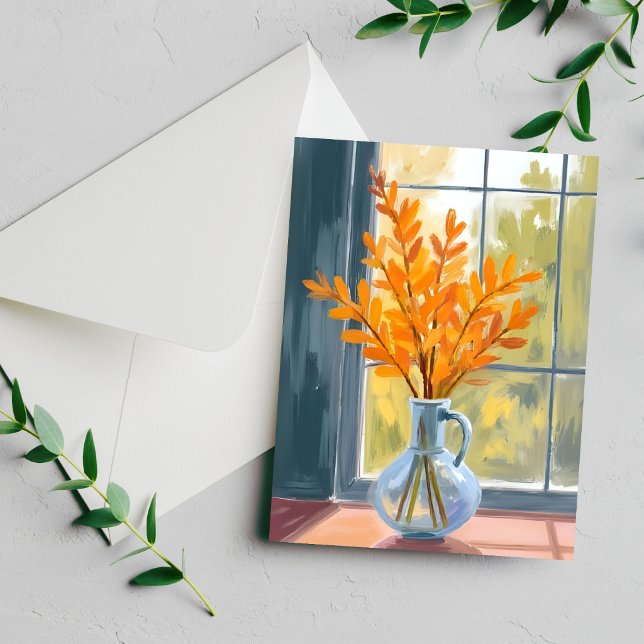 Tarjeta de Acuarela de Florero de Otoño (Subido por el creador)