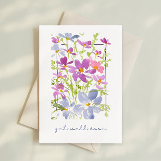 Tarjeta de Acuarela de Flores Silvestres Alegre pa