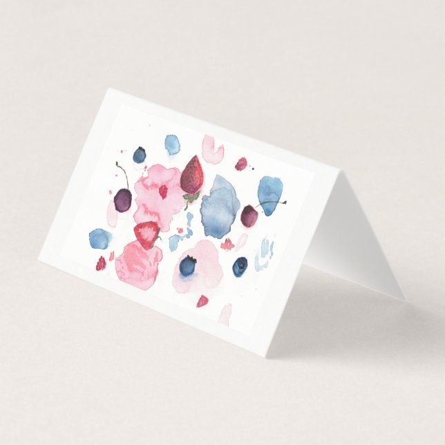 Tarjeta de Acuarela de Frutas Frescas (Anverso)