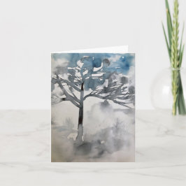 Tarjeta de acuarela de invierno