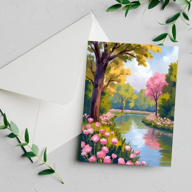 Tarjeta de Acuarela de Jardín de Río de Flores Ros (Subido por el creador)