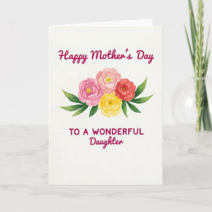 Tarjeta de Acuarela de Mamá a Hija
