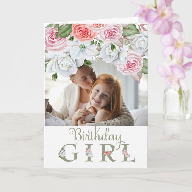 Tarjeta de acuarela de Personalizado de foto de Ch (Orquídea)