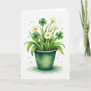 Tarjeta de Acuarela de Planta Afortunada