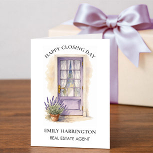 Tarjeta de Acuarela de Puerta de Lavanda para Agen