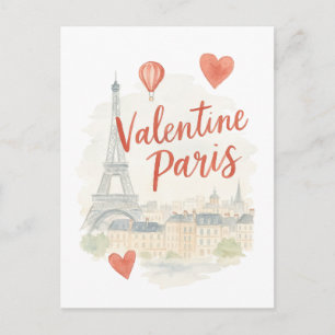 Tarjeta de acuarela de San Valentín de París – Tor