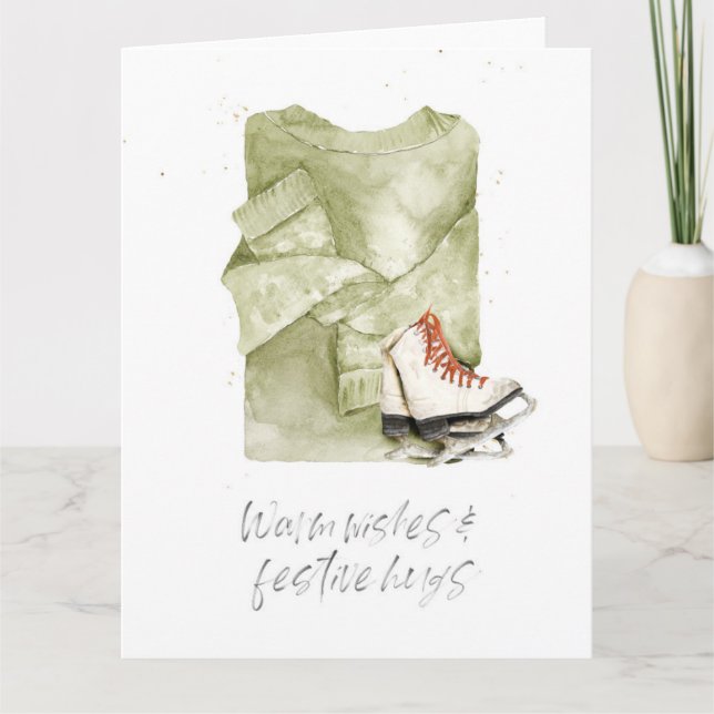 Tarjeta de acuarela de tonos cálidos y festivos (Anverso)