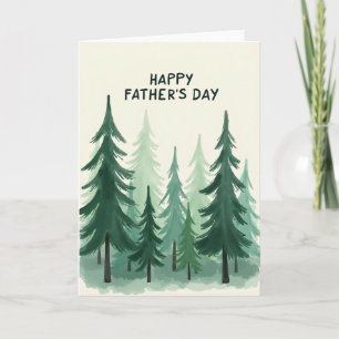 Tarjeta de acuarela del Día del Padre Verde Esmera