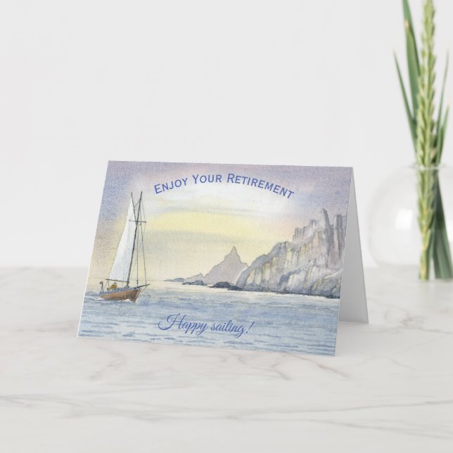 Tarjeta de acuarela del mar de la jubilación navie (Anverso)