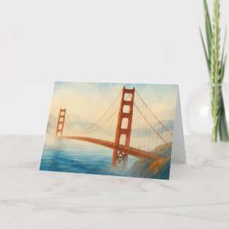 Tarjeta de acuarela del puente Golden Gate