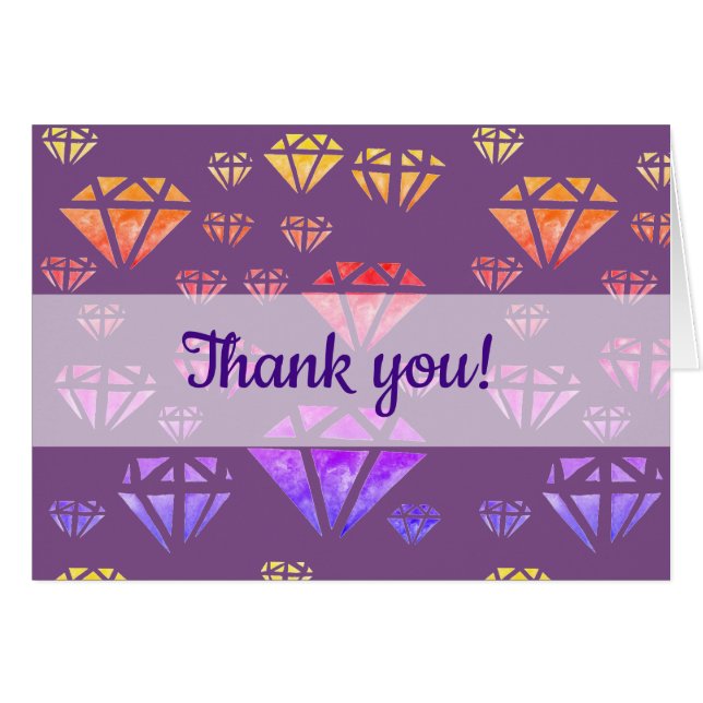 Tarjeta de acuarela Diamonds (Anverso (Horizontal))