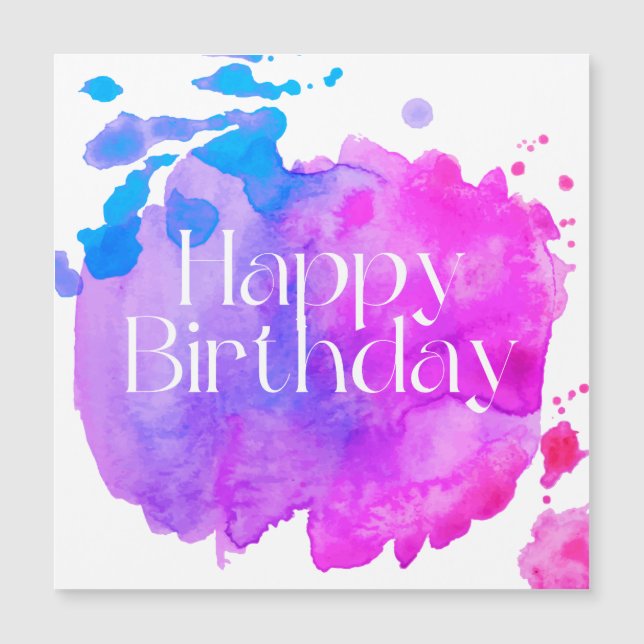 Tarjeta de acuarela feliz cumpleaños (Anverso)