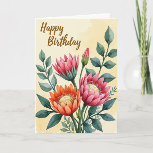 Tarjeta de Acuarela Floral Alegre