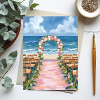 Tarjeta de Acuarela Floral de Paseo de Boda de Pla