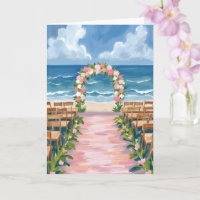 Tarjeta de Acuarela Floral de Paseo de Boda en la