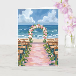 Tarjeta de Acuarela Floral de Paseo de Boda en la