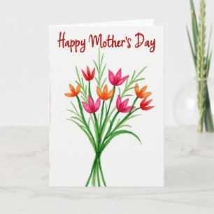 Tarjeta de Acuarela Floral Feliz Día de las Madres